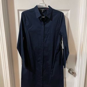 Navy blue Poloshirt up to knee dress